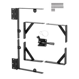 VEVOR Gate Corner Brace Bracket, Anti Sag Gate Frame Hardware Kit, Gate Frame Brace Bracket with Latch Lock Rope, Latch Lock, for Shed Doors, Corral Gates, Driveway Gates, Wood Windows, Iron, Black