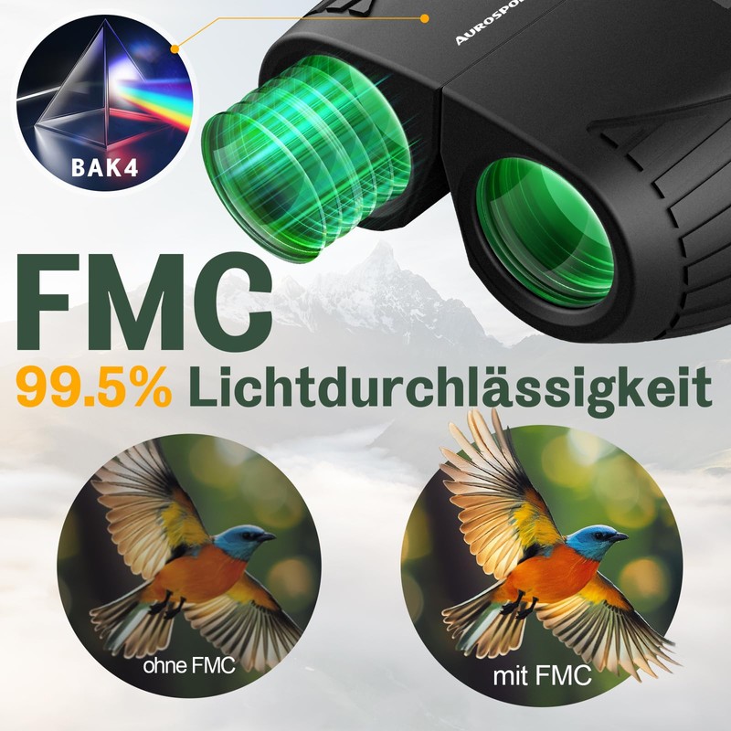 Aurosports Compact Binoculars for Adults and Kids 15x25cm High Performance