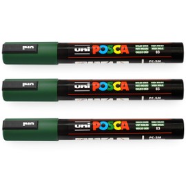 Posca Uni-Ball PC-5M Paint Marker Art Pens - 1.8-2.5mm - English Green - Pack of 3