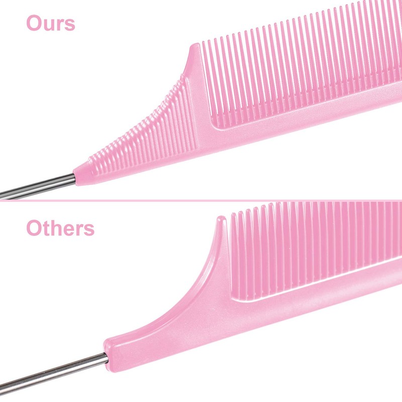 3 Packs 9 Inch Rat Tail Comb Carbon Fiber Heat