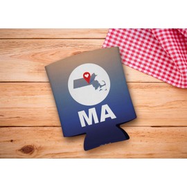 Massachusetts Pride Gifts Love Massachusetts MA North East Region State Pride 12-Pack Can Coolers Coolies