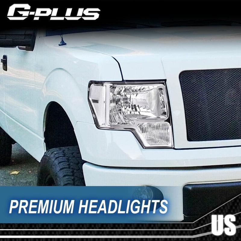 G-PLUS Headlights Assembly, Compatible with 2009-2014 Ford F150 09-14 Headlamp,