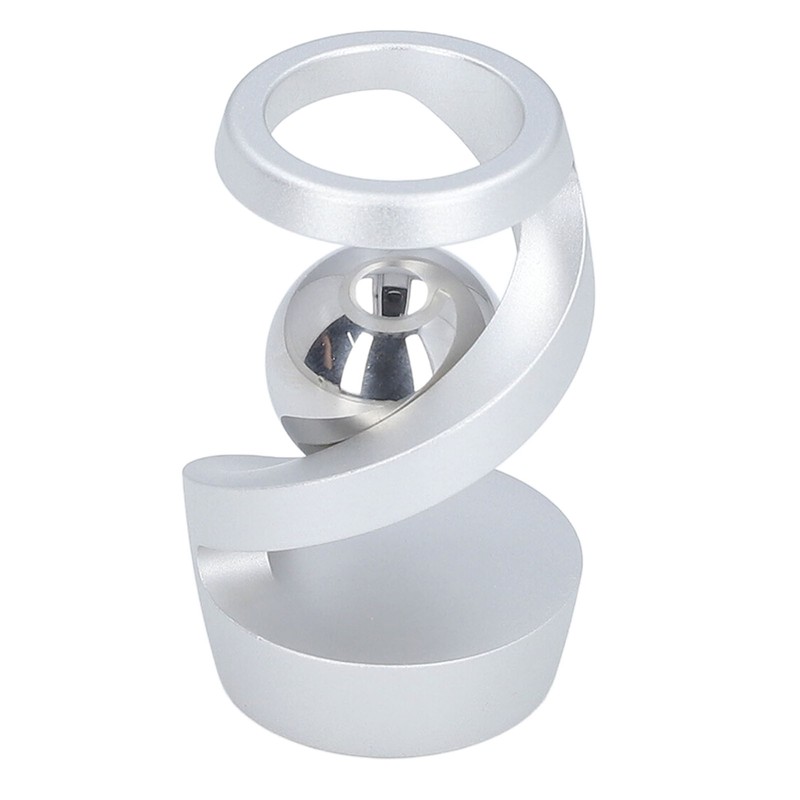Desktop Suspended Gyroscope Reduce Anxiety Silver Bead Aluminium Alloy Rotating