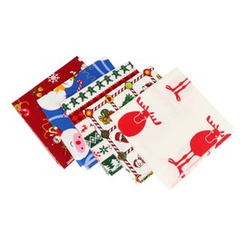 OHPHCALL 5pcs Christmas Cotton Fabric for DIY Patchwork Quilting Pre Cut Pure Cotton Cloth with Various Patterns for Crafting Cushions Home Decor