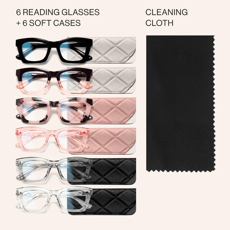 CCVOO 2.25 Oprah Style Reading Glasses for Women, Stylish Eyeglasses,