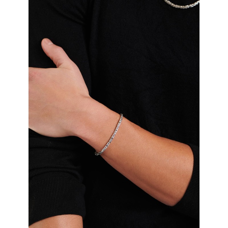 DEVATA Bali Sterling Silver 925 with Byzantine 3mm Round Chain