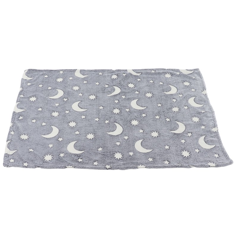 1.5x2m Luminous Blanket Double Side Flannel Star Moon Design Soft