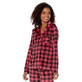 Karen Neuburger womens Long Sleeve Minky Fleece Girlfriend Pj With Socks Pajama Set, Buffalo Check, Large US