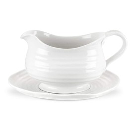 Portmeirion Sophie Conran White Gravy Boat and Stand