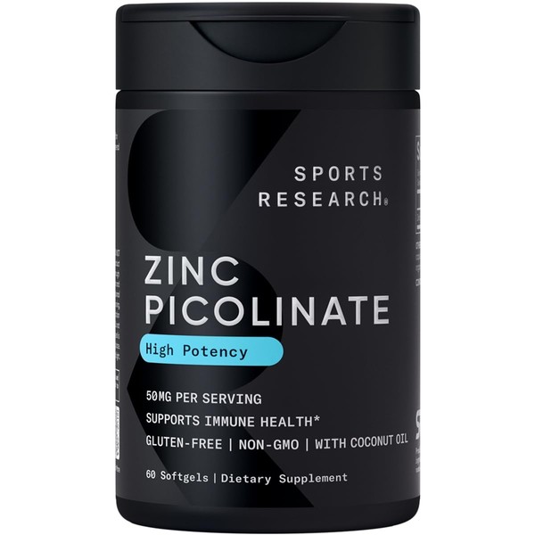 Sports Research Sports Research Zinc Picolinate 50mg with Organic Coconut