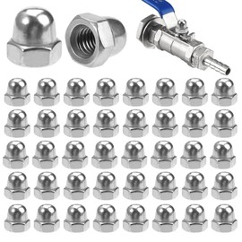 Pack of 60 Acorn Nuts M6 Stainless Steel, Cap Nut M6, Cap Nuts Set, Anti-Rust Hexagonal Cap Nuts, Abrasion-Resistant Cap Nut High Shape, 304 Stainless Steel Acorn Nuts M6 for Screws Threaded Rods,