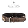 Michur Halona Leather Dog Collar, Leather Dog Collar, Indian Black