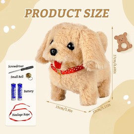 KUWUNG Toy Dogs for Kids Age 2 3 4 5 6,Plush Toy Puppy Electronic Interactive Dog for 3-8 Years Boys Girls, Plush Pet Dogs Toy, Walking Dog Toy for Toddler, Birthday Gift Present for 2-7 Years Kids