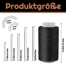 Namner Leather Thread, 150D Leather Wax Thread, 150 m, Flat Waxed Leather Yarn, Bookbinding Yarn, Leather Sewing Thread with Leather Sewing Needles for Leather Crafts, DIY and Repairing Leather Items,