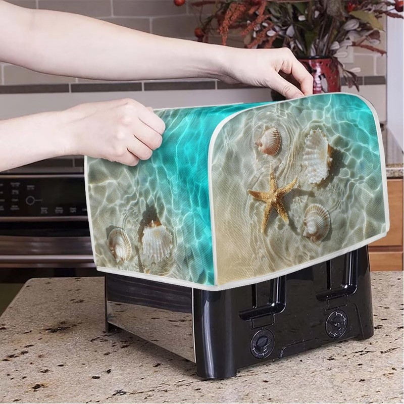 Baxinh Starfish Printed Toaster Cover 4 Slice for Home, Small