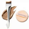 Meditiore Foundation Brush Spatula + Puff 2in1 Dual Head, 1 Piece, Silver / 메디티오레 파운데이션 브러쉬 스페출라 + 퍼프 2in1 듀얼헤드, 1개, 실버