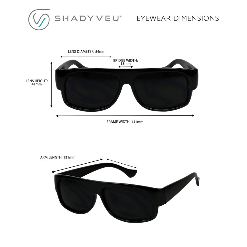 ShadyVEU Rectangular Dark Lens Sunglasses UV Protection Spring Hinge Classic