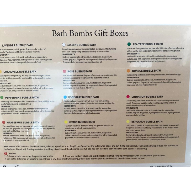 Fizzy Bath Bombs Gift Pack for Mom: 12pcs Bubble Spa