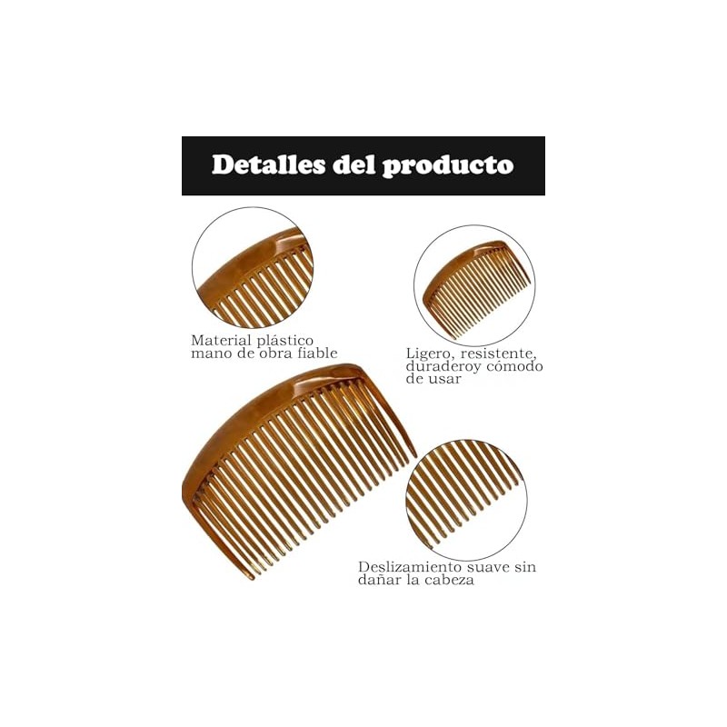 12 Peinetas Para Cabello Mujer, Set de Peinetas en Negro,