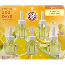 Arm & Hammer Plug in Scented Oil 5 Refills, Lemon Verbena, 3.24 Oz