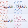 12 Colors Gradient French Tip Nail Stickers, 3D Self-Adhesive Nails