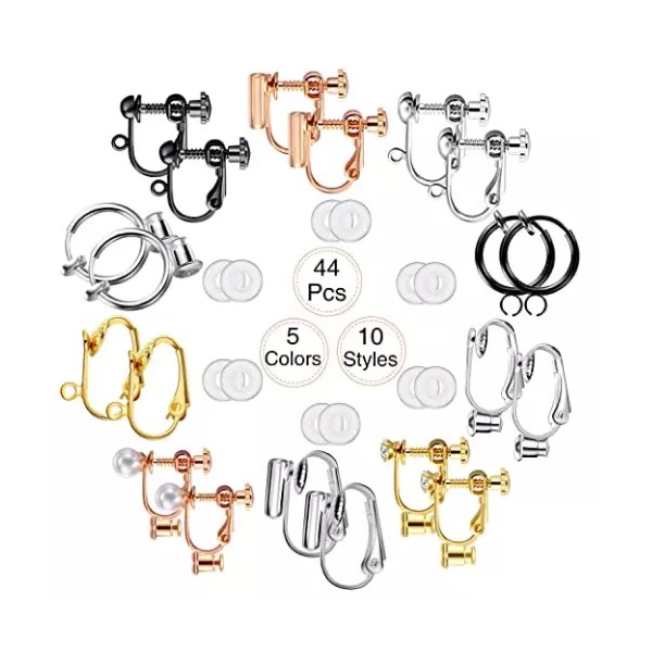 magicdreamstore Clip On Earring Converters 10 Pair Post 12 Pad