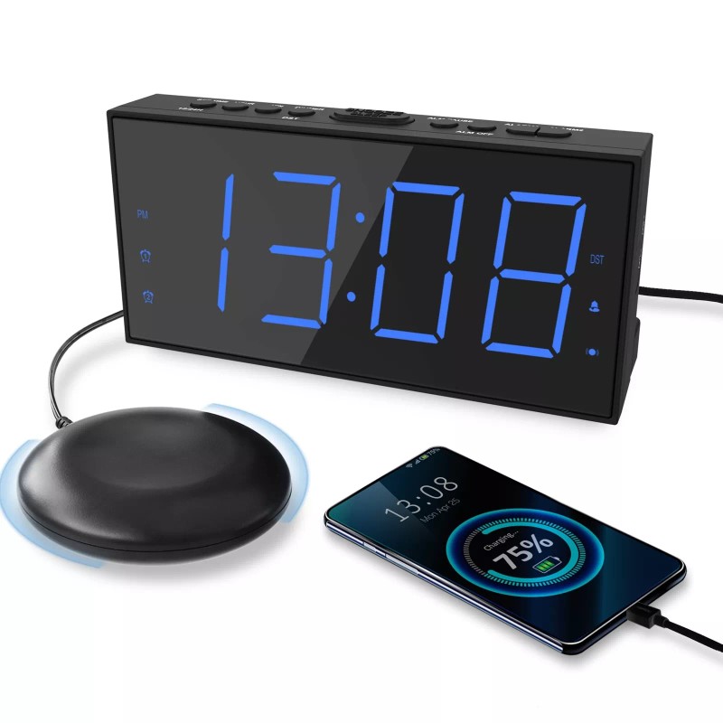 Roxicosly Super Loud Alarm Clock with Bed Shaker, Vibrating Alarm