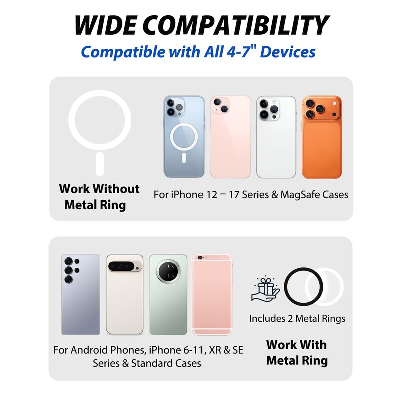 CANHET Magnetic Phone Mount for Tractor with Strong Magnetic Base