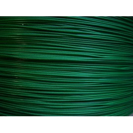 1/16" Coated to 3/32" Diameter, 7x7 Construction, Green Vinyl Coated Cable: 50, 100, 250, 500, 1000, 2500 Ft (500 ft Reel)