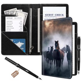 Server Book for Waitress Cute Cat Server Wallet Waiter Book Durable Tiger Waitress Book with Money Pocket and Zipper High Capacity Waiter Black Cute Server Book Heart is Strong Server Book