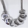 Ashley Stewart Silver, multiple chain Necklace and Earrings Set, Circles
