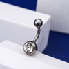 OUFER 14G Solid Titanium Belly Bars Balls 6mm Short Navel