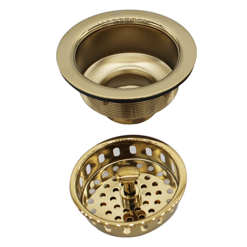 Westbrass D2165-01 Post Style Large Kitchen Basket Strainer with Waste