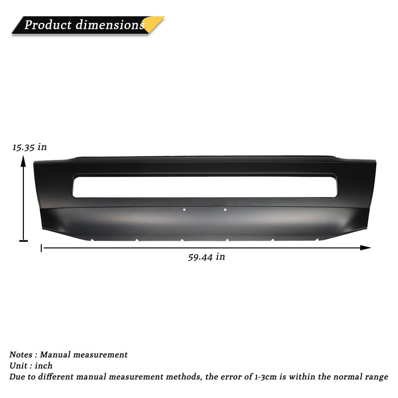 Front Center (Middle) PLASTIC Bumper compatible with Volvo VNL 2015-2017