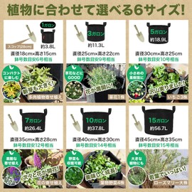 Nesekt Nonwoven Planter, Cloth Pot, Home Garden, Vegetable Cultivation, Cultivation Bag Pot, Glow Bag, Flowerpot (Gray 6 Pieces, 5 Gallon, Width 11.8 x Height 9.8 inches (30 x 25 cm)