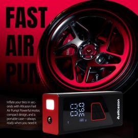 Tire Inflator Portable Air Compressor, 150PSI Portable Tire Inflator For Car, Air Pump for Car Tires with Tire Pressure Gauge Tools, 6000mAh Smart Pump Tire Inflator for Car, Motorcycle & Bike Pump