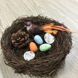 PRETYZOOM 100pcs Artificial Bird Eggs Craft for Home Decor Garden Ornaments DIY Easter Decoration Fake Nest Eggs for Wedding Party Decorative Photography Prop White