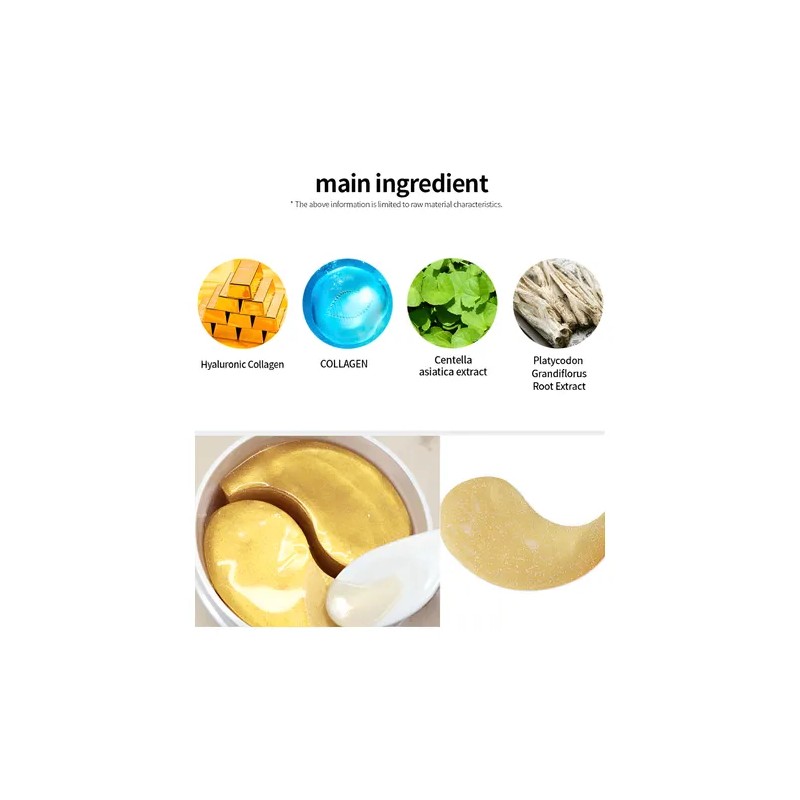 Parches Para Ojos Coreana De Hidrogel Con Oro 24k 90g