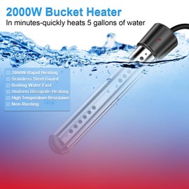 Immersion Water Heater electric water heater pool heater2000W 110V bathroom portable basin heater immersion water heater bathtub water heater inflatable pool home outdoor school application