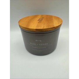 Threshold Rose & Cedar 14 oz Candle - 3 Wooden Wicks - 27 hr Burn- Soy Blend