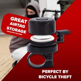 Bicycle Bell for AirTag Bicycle Anti-Theft Airtag Holder GPS Tracker Accessories AirTag Accessories Black for 22,2mm Handlebar