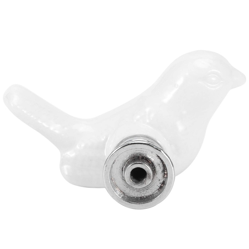 Tissting 4 Pack Bird Shape Ceramic Knobs, Elegant Bird Shape