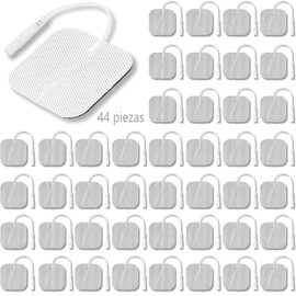 JUGLUTE 44 Piezas Almohadillas de Electrodo para Fisioterapia, Parche de Electrodos de Reutilizables, Electrodos Autoadhesivos de Masaje TENS para Estimulación Muscular, Masaje Corporal(5×5)