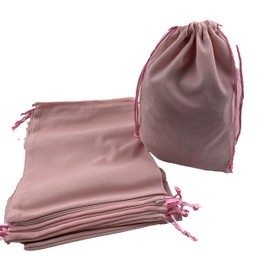 Heyiwell 10pc Velvet Gift Pouches with Drawstrings for Jewelry Wedding Party Christmas Favor Gift Candy Jewelry Storage 6" X 8"Inch-Pink