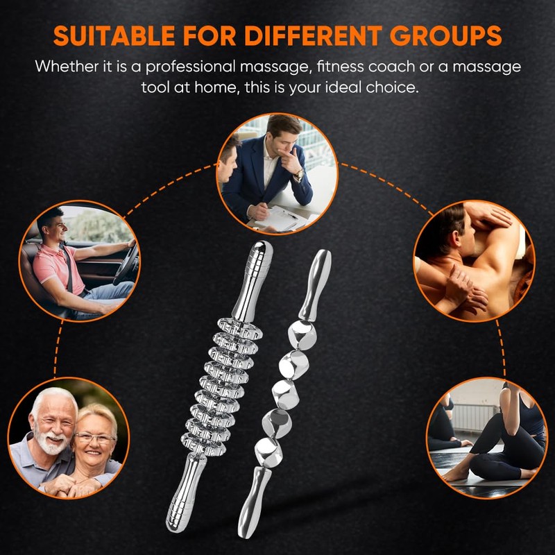 ONUEMP 2pcs Stainless Steel Massage Rollers for Ice Body Sculpting,