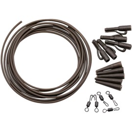 Korda Basix Lead Clip Action Pack Camo Green | Carp Fishing Terminal Tackle Kit | Includes 5 Lead Clips, Tail Rubber, Sinking Rig Tube & QC Swivels | Anti-Tangle Carp Rig Essentials