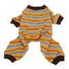 Striped Dog Pajamas Soft Stretchy Warm 4 Legged Puppy Jumpsuit