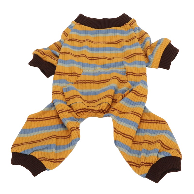 Striped Dog Pajamas Soft Stretchy Warm 4 Legged Puppy Jumpsuit