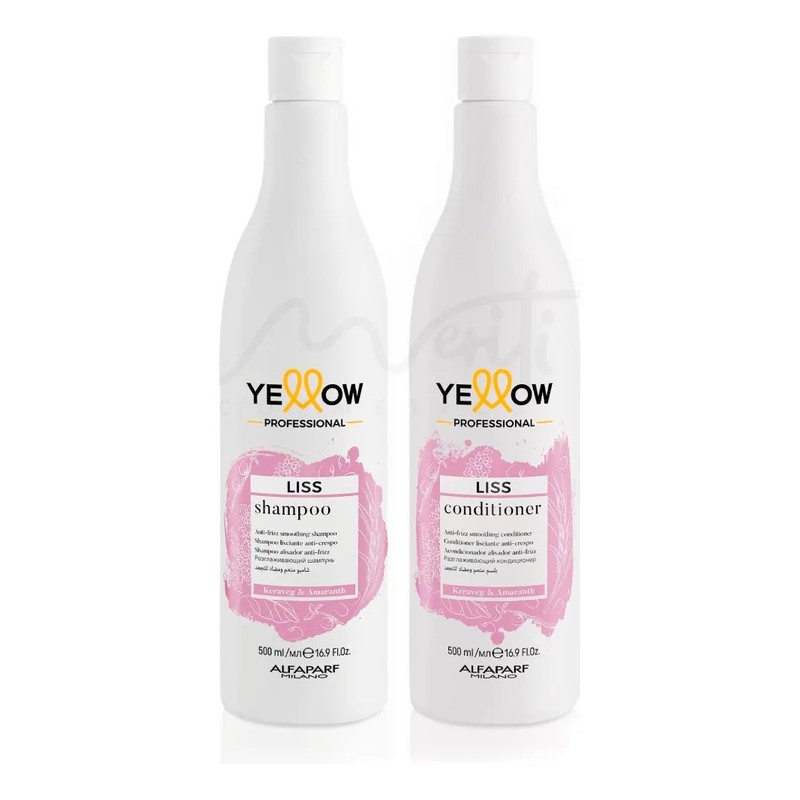 Kit Liss Yellow Shampoo Acondicionador 500mlcu Antifrizz