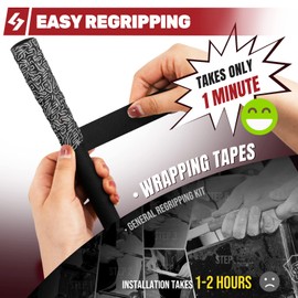 SAPLIZE Golf Grip Wrapping Tapes, 3-Pack Tacky PU Overgrip Tapes, New Regripping Solution for Golf Club Grips, Black